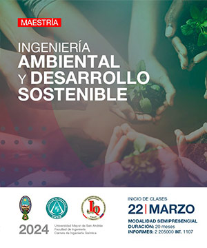 MAESTRÍA EN INGENIERIA AMBIENTAL Y DESARROLLO SOTENIBLE PRIMERA VERSIÓN - MODALIDAD SEMIPRESENCIAL GESTIÓN ACADÉMICA 2024