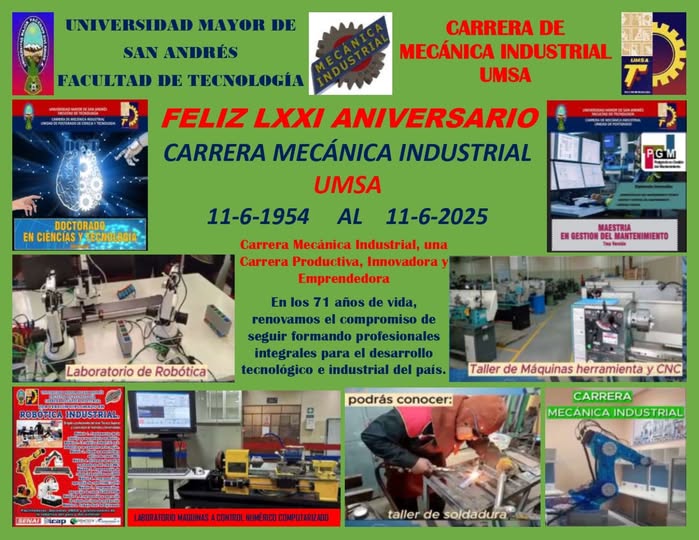71º ANIVERSARIO DE LA CARRERA DE MECÁNICA INDUSTRIAL